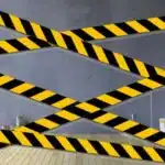 safety tape around a wall